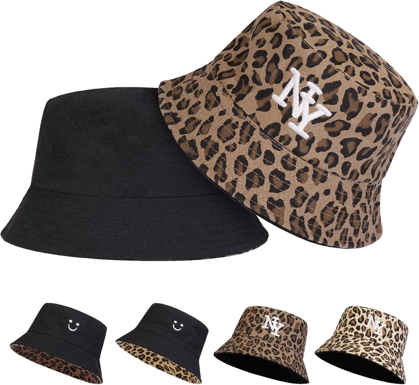 Chapeau bob — unisexe, à motifs, réversible
