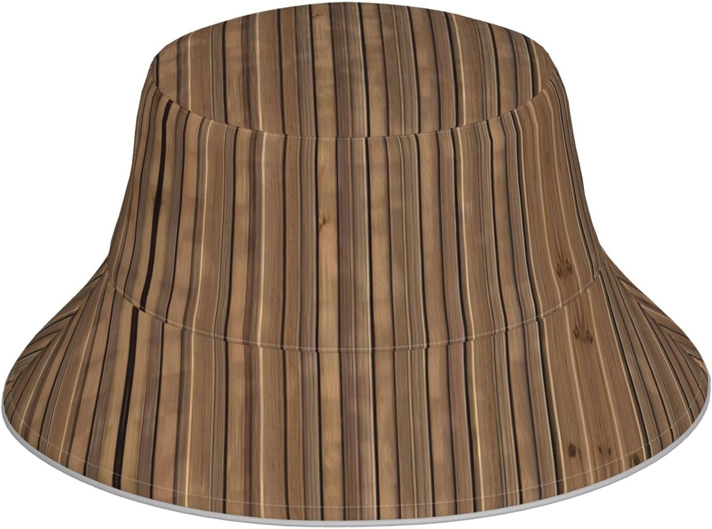 Chapeau bob — unisexe, à motifs, bandes réfléchissantes, en bois, noir