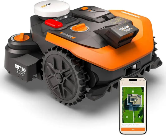 Tondeuse Robot 2WD WORX Vision Cloud WR308E, Sans Fil, IA pour Évitement d'Obstacles, Navigation VSLAM + RTK, Pour 800 m²