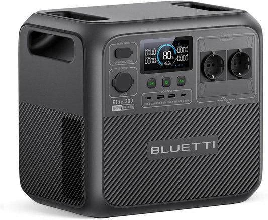 BLUETTI Elite 200 V2 Générateur Portable, Recharge Rapide 0-80% en 45 Min, Batterie LFP 2073,6Wh & 2600W, Idéal pour Camping et Urgences