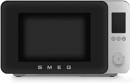 Smeg Micro-ondes Combiné Inverter Noir 25L, 9 Fonctions, 2100W