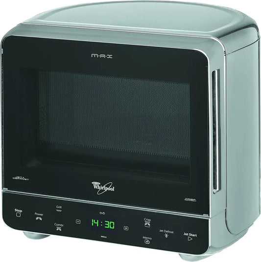 Four à micro-ondes Whirlpool MAX 38 SL avec fonction Jet Start, technologie 3D, couleur argent, 700 W, capacité 13 l