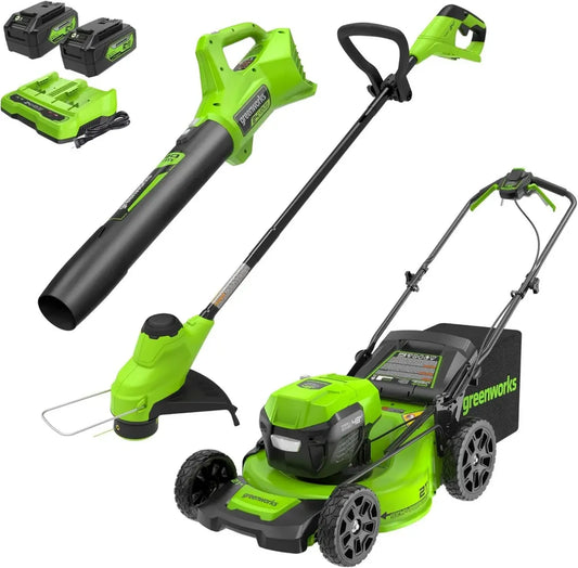 Tondeuse à Gazon Greenworks sans Balais 48V, 53 cm, Kit 2 Batteries 5 Ah et Chargeur Double