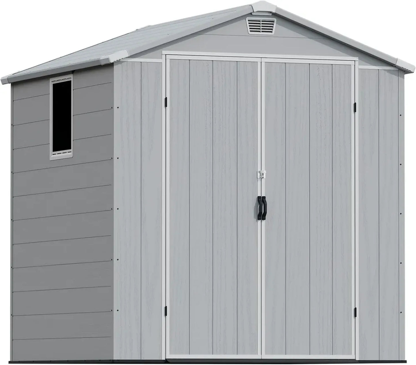Cabane de Jardin en Résine Devoko avec Portes Doubles et Toit Apex – Rangement Extérieur Étanche pour Outils, Vélos et Déchets