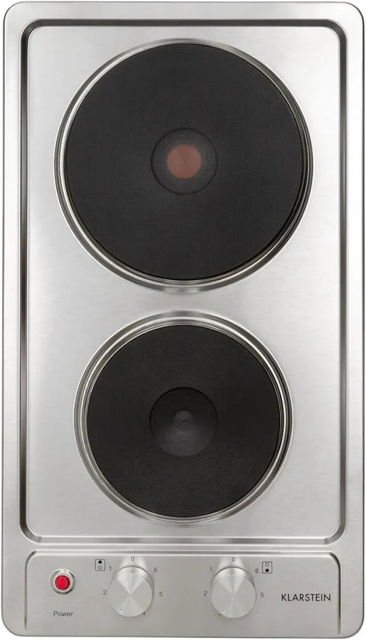 Plaque de Cuisson Encastrable Klarstein 2 Feux, 3000W, Témoins de Chaleur, 6 Niveaux de Puissance